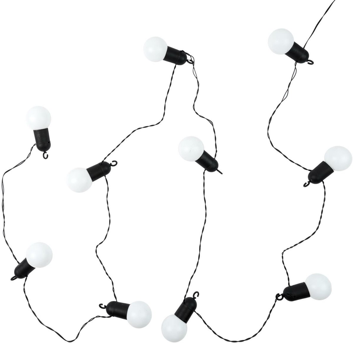 Home Deco Factory feestverlichting lichtsnoer - 10 LED lampen - warm wit - 270 cm - buiten - tuinverlichting - sfeerverlichting