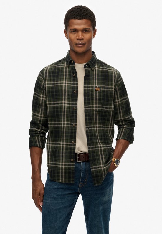 Superdry - Katoenen Lumberjack Overhemd met Lange Mouwen - Heren - Lange mouwen shirts