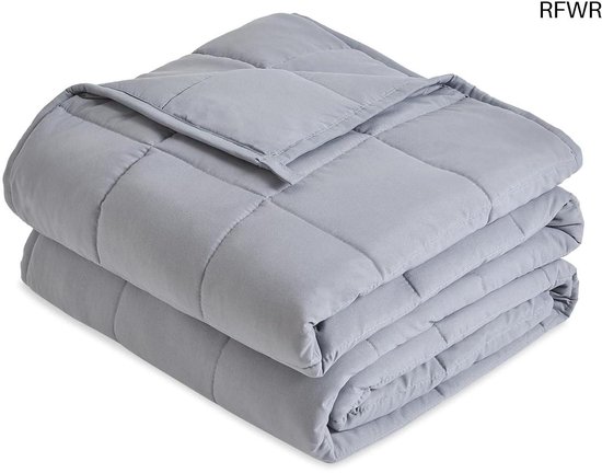 WOLTU Therapiedeken voor volwassenen, dubbelzijdige zware deken van flanel en sherpa, zachte pluizige verzwaarde deken met glazen kralen, verzwaringsdeken, anti-stress, 7 kg, 135x200cm