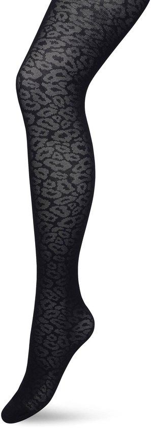 Bonnie Doon Collant Imprimé Panthère Femme 40 Deniers Zwart Taille L/XL - Collant Chique - Motif Léopard - Bord Large - Comfort - Imprimé Panthère - Imprimé Animaux - Collant Texture Panther - Festif - Noir - BP211909.1