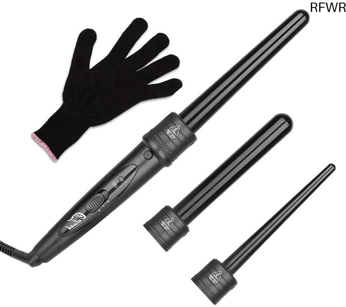 RFWR® 3-in-1 Krultang Set met Verwisselbare Verwarmde Vaten en Handschoen