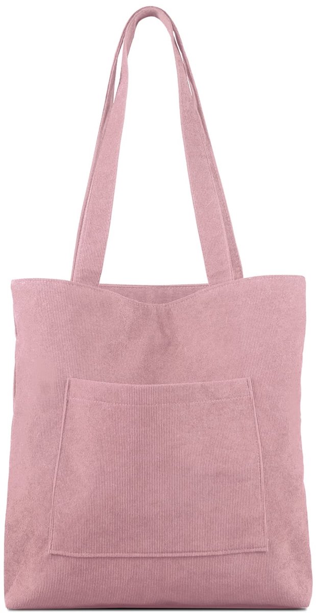 Ibenzoa® Corduroy schoudertas voor dames met ritssluiting, ideaal voor werk, reizen en dagelijks gebruik