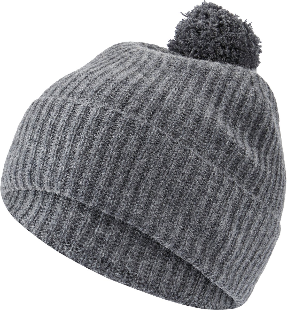 Unisex Hat with Pompom sneldrogend warm kasjmier muts unisex dark grey -heather - maat 3278