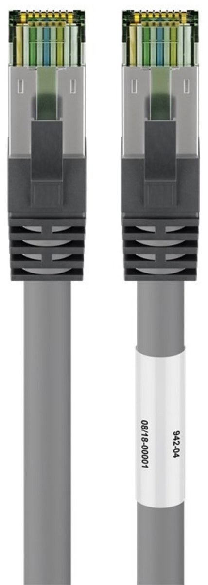 Premium S/FTP CAT8.1 40 Gigabit netwerkkabel / grijs - LSZH - 0,25 meter