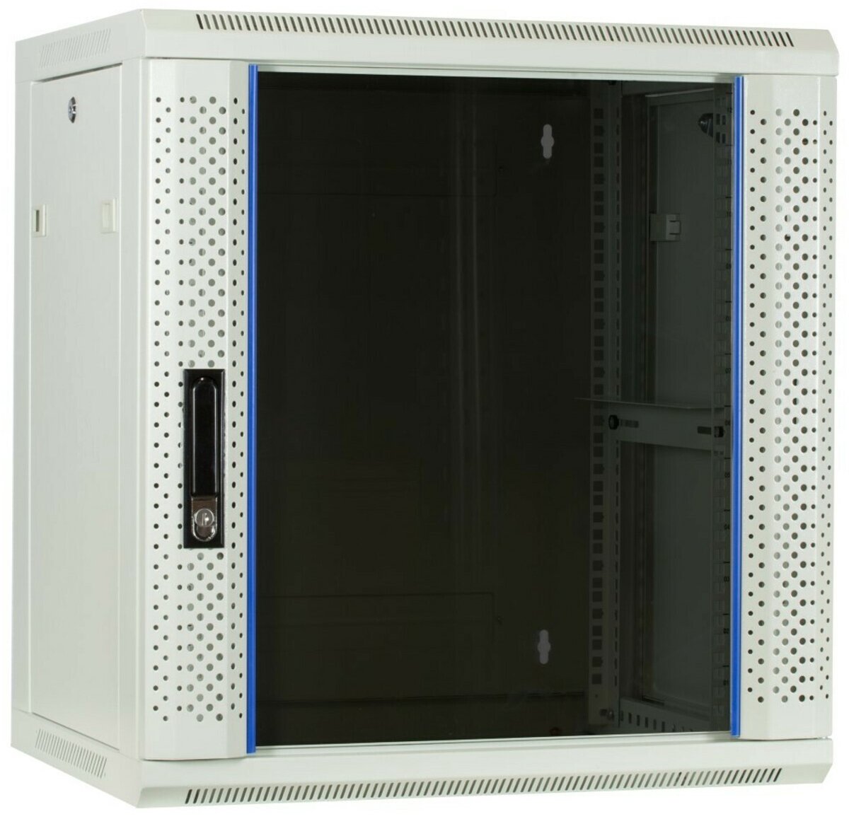 Image of DSIT 12U witte wandkast met glazen deur 600x450x635mm (BxDxH) - serverbehuizing - serverrack - serverkast - 19 inch