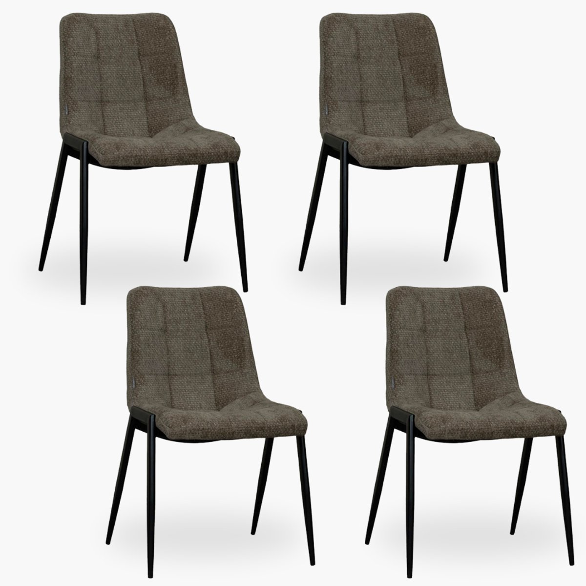 4x Eetkamerstoel Isa - Olive Velvet - Set van 4 - Olijfgroen