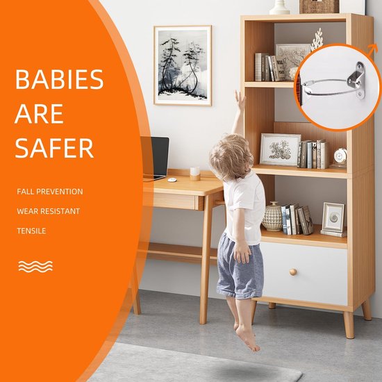 Set muurankers met kantelbeveiliging voor meubels - Meubelveiligheid - Veiligheid voor kinderen en huisdieren - 10 stuks - Voorkomt vallen en houdt kinderen veilig van CeepSafe — afbeelding 3