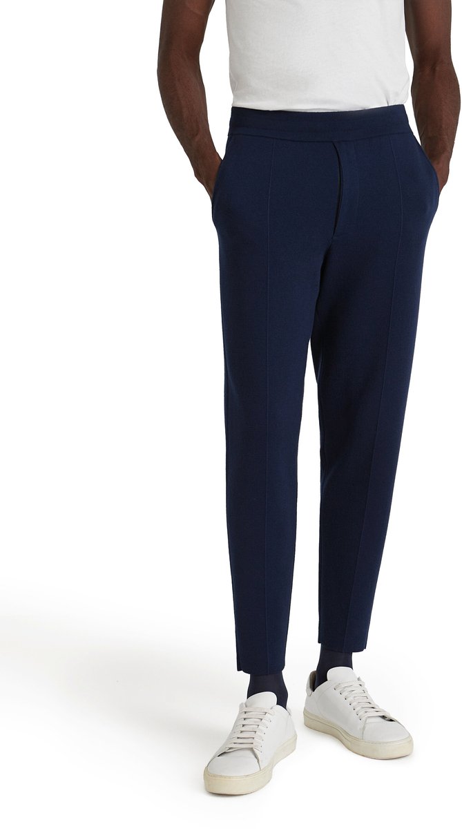 FALKE Basic Trousers Knit comfortabel wol broek heren Blauw