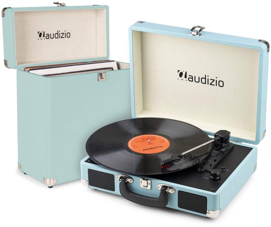 Fenton RP170L Giradischi Bluetooth In Valigetta Legno Chiaro - 3 Velocità Con Altoparlanti