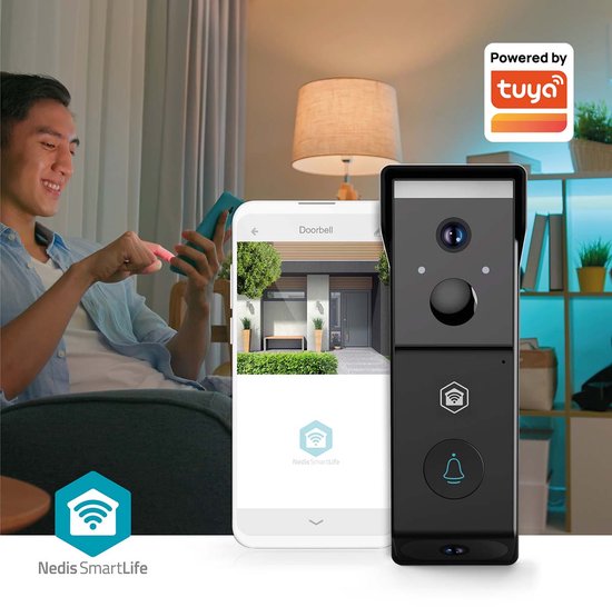 Nedis SmartLife Video Deurbel - 1080p Full HD - Dual-Cam Technologie - Zonder abonnement - Bewegingssensor - Nachtzicht - Deurbel draadloos - Zwart — afbeelding 4
