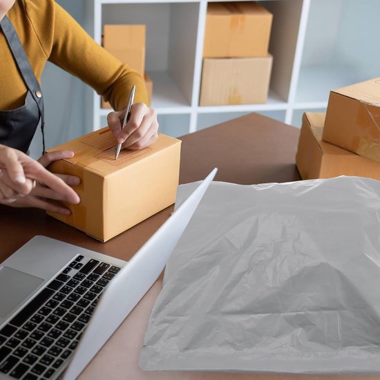 100 stuks grote zelfsluitende verzendzakken - 17,7 x 19,69 inch grijze pakketzakken voor het posten van kleding - gebruik in pakket - verzending - levering - minimalisme - grijs — afbeelding 3