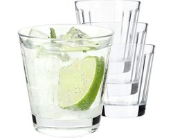 KADAX Drankglazen, drinkglazen van neutrum calciumglas, multifunctionele drinkglazen, waterglazen, universele glazen voor dranken, mojito, ijskoffie (Amalia, 175 ml, 4)