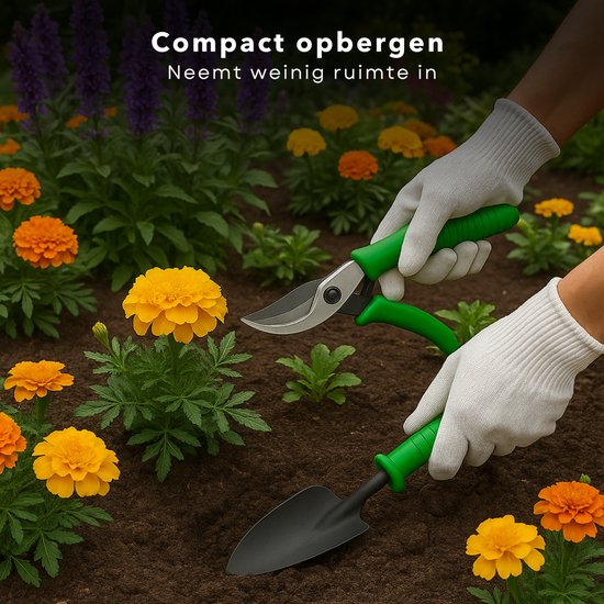 Cheqo® Tuingereedschap Set - Tuingereedschap Set - Snoeischaar- Tuinset - Snoeischaar - Tuinieren - Complete 10-Delige Set met Opbergkoffer - Inclusief Plantenspuit van Cheqo — afbeelding 2