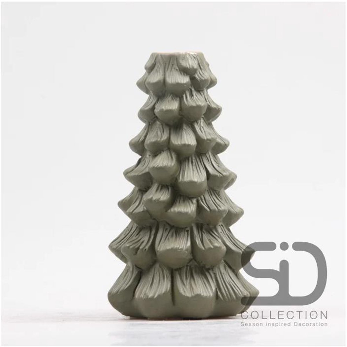 Kandelaar kerstboom 11x11x19 olijfgroen