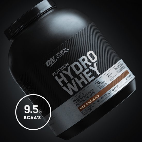 Optimum Nutrition Platinum Hydrowhey - Super Strawberry Eiwitshake - 100% Whey Isolaat Proteine Poeder - 1600 gram (40 shakes) — afbeelding 2