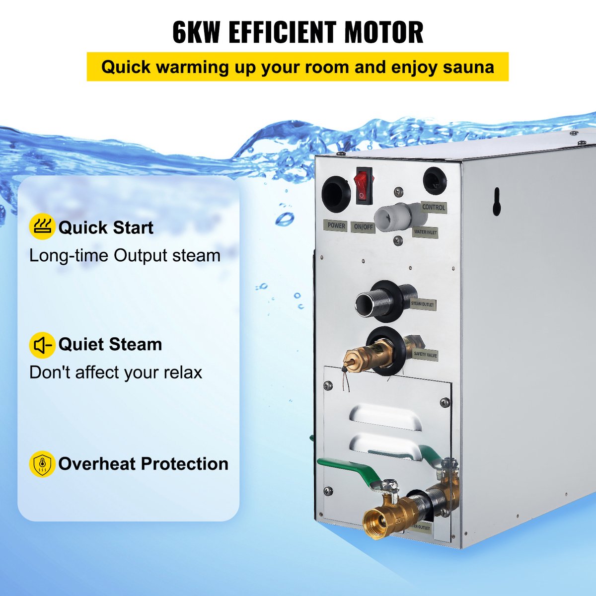Nieuwe 6 kW Stoomgenerator – Voor Douche, Sauna, Bad en Thuis-Spa – Transformeer uw Badkamer tot een Ontspannende Oase – Geniet van een Luxe Spa-Ervaring Thuis — afbeelding 5