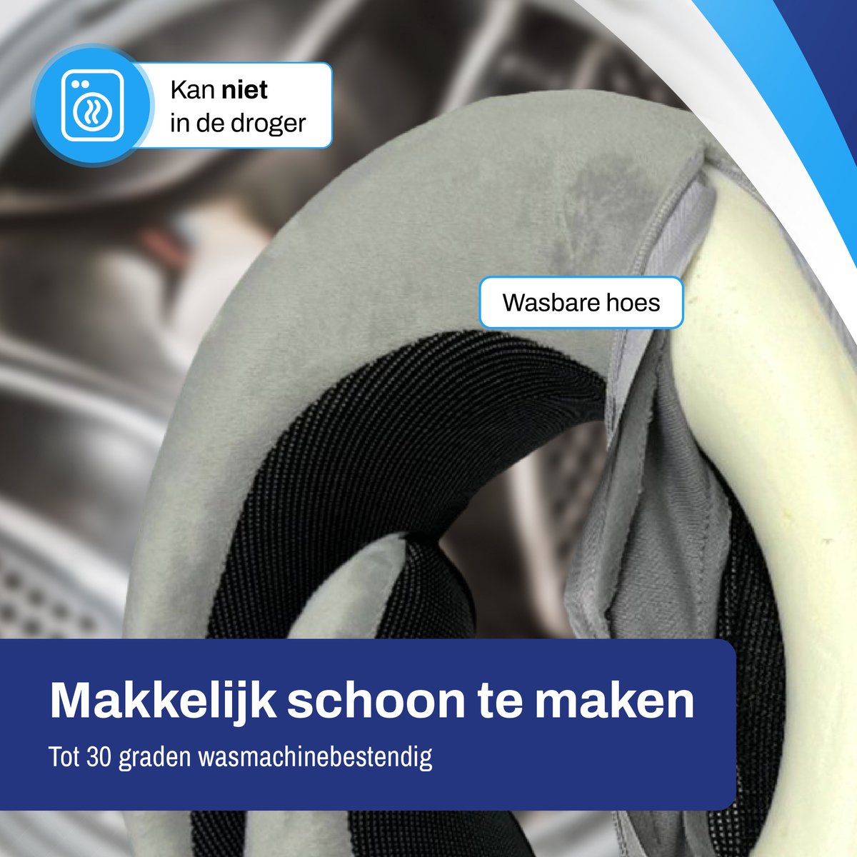 Sleeptight Nekkussen Vliegtuig of Auto - Reiskussen Set - 360° steun - Nekkussen Traagschuim - Travel Pillow Memory Foam - Met Oordoppen en Oogmasker — afbeelding 9