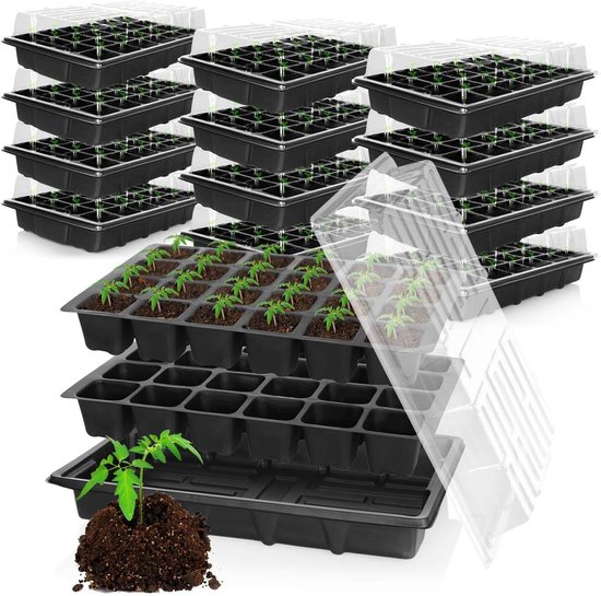 COM FOUR® 2x kweekset voor het kweken van kleine planten bloemen, fruit