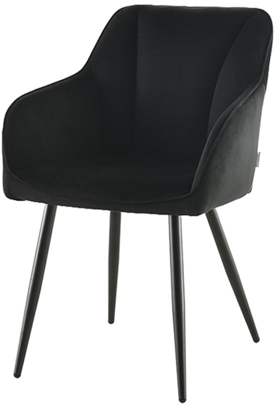 Milton & Oldbrook Velvet Eetkamerstoel Nivala Zwart