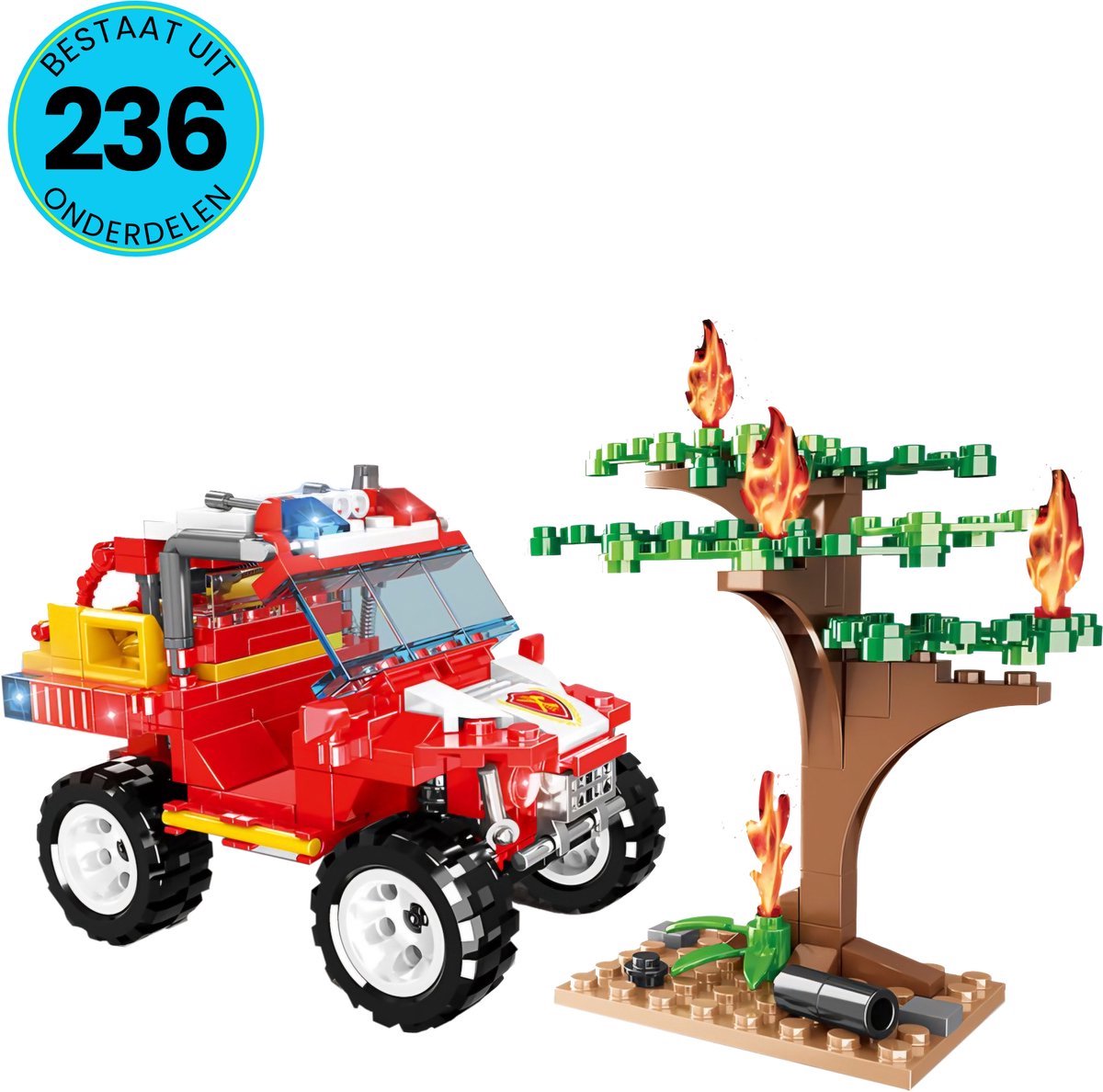 WOMA® Brandweerauto Speelgoed Set Geschikt Voor LEGO - 236 Bouwstenen - Vanaf 6 Jaar - Bouwpakket - STEM Speelgoed - Speelset - Bouwspeelgoed - Inclusief Handleiding