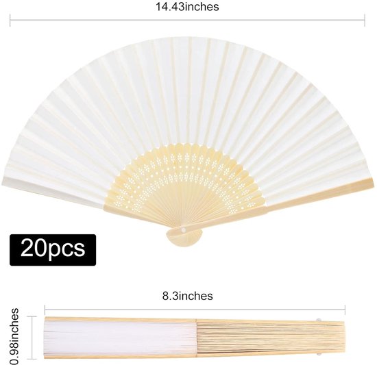 Handventilator, Chinese ventilatoren, 2 stuks kleine opvouwbare handventilatoren for dames Chinese vintage bamboe zijdeventilatoren for dans, uitvoering, decoratie, bruiloft, feest, cadeau (Color : 8