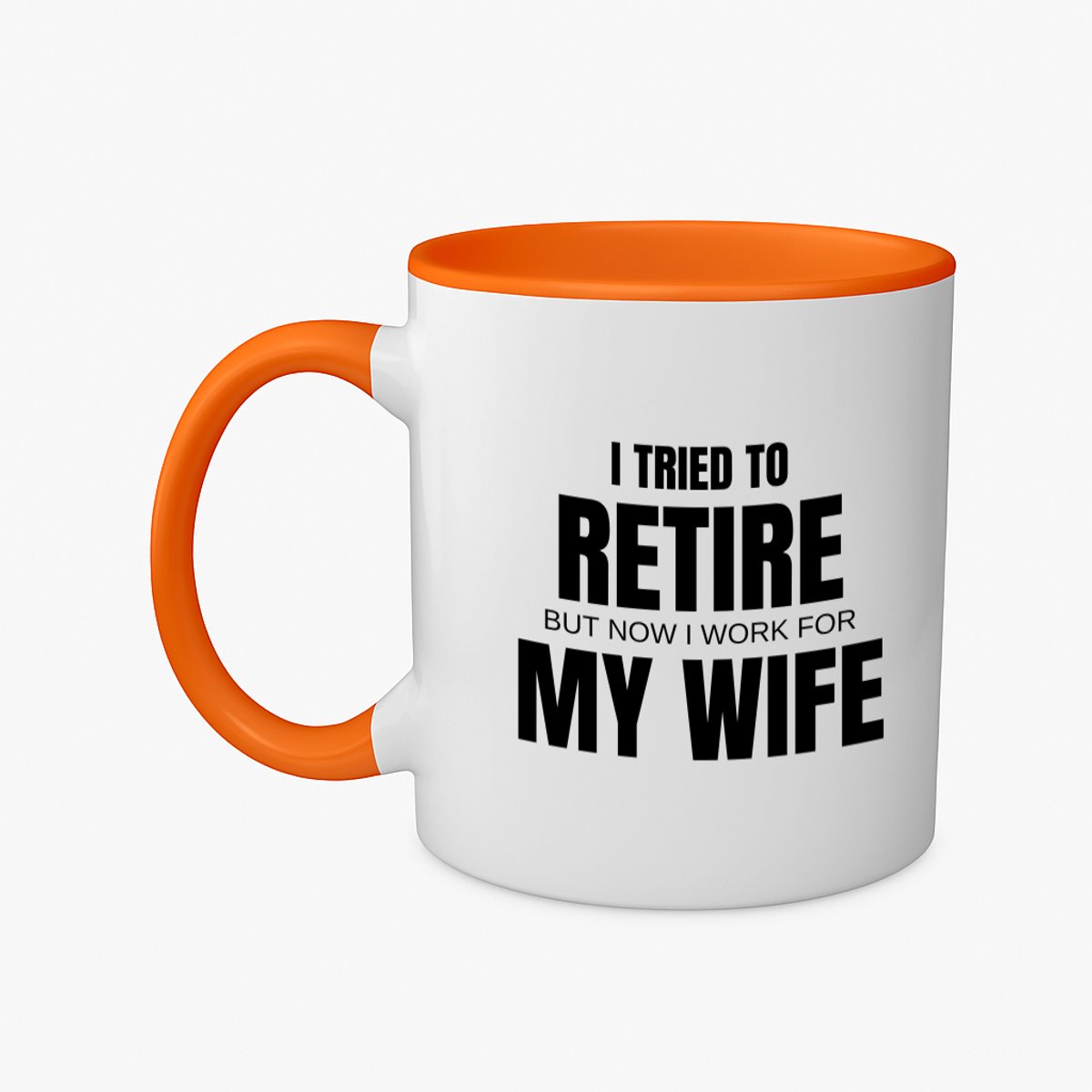 Hacebo® - I tried to retire koffiebeker oranje - Pensioen - werken voor vrouw - thee mok - koffie beker - werk - afscheidscadeau - verjaardagscadeau - kado - koffiemok - 350 ML inhoud