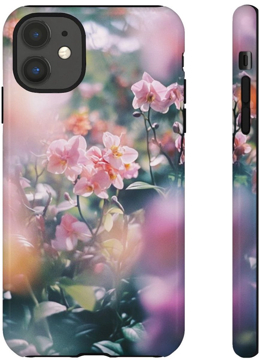 Zachte Roze Orchideeën Bloemenprint – Telefoonhoesje Geschikt voor iPhone 11
