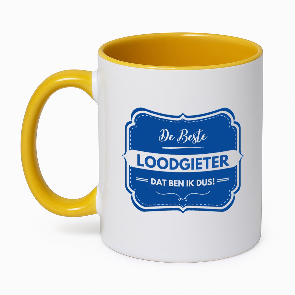 Hacebo® - De beste loodgieter koffiebeker goudgeel - Loodgieter - loodgieters - thee mok - koffie beker - werk - afscheidscadeau - verjaardagscadeau - kado - koffiemok - 350 ML inhoud