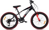 Tiger Bike Kinderfiets voor jongens 20 inch wielmaat te kiezen uit 6 versnellingen Shimano van 6 tot 10 jaar in hoogte verstelbaar (Rood Zwart)