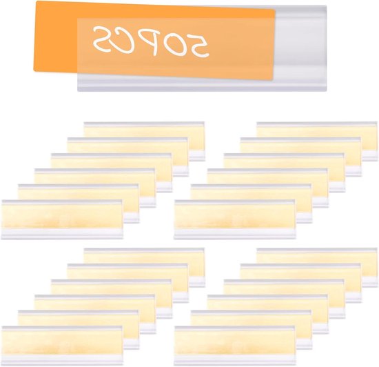 Système de fixation pour GPS -étiquettes en plastique - Transparent - Autocollant - Set de 50 - Pour Armoires et Boîtes de rangement