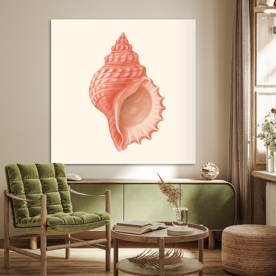 Poster 100x100 cm - Coquillage - Rose - Structure - Posters - Décoration de chambre - Décoration murale salon - Décoration murale chambre XXL