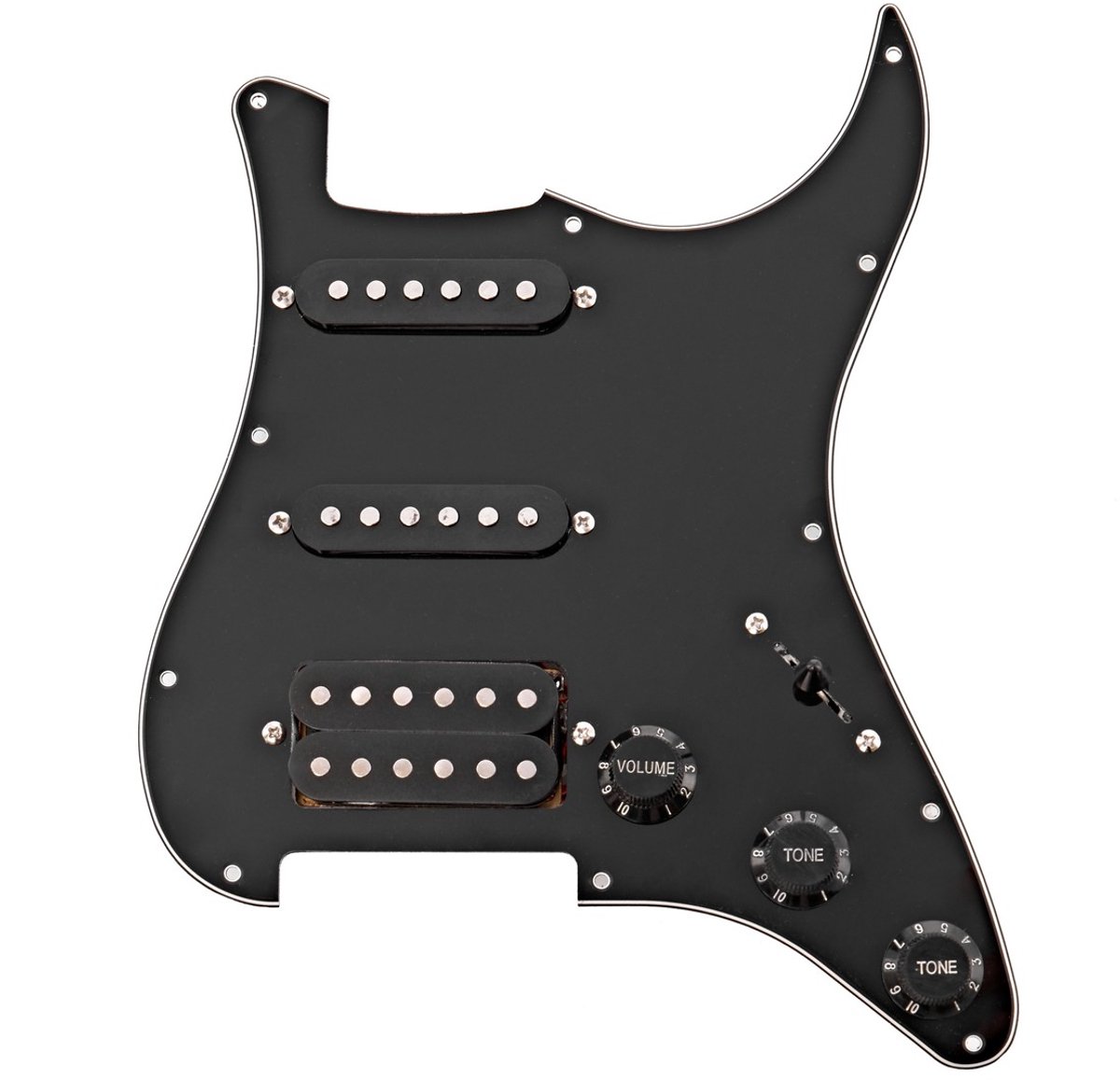 Guitarworks HSS Slagplaat, Voorgeïnstalleerd, Zwart
