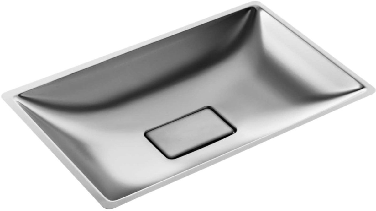 Sanela RVS wastafels - Inbouw wastafel 550x334 mm, zonder overloop, mat rvs SLUN 24X