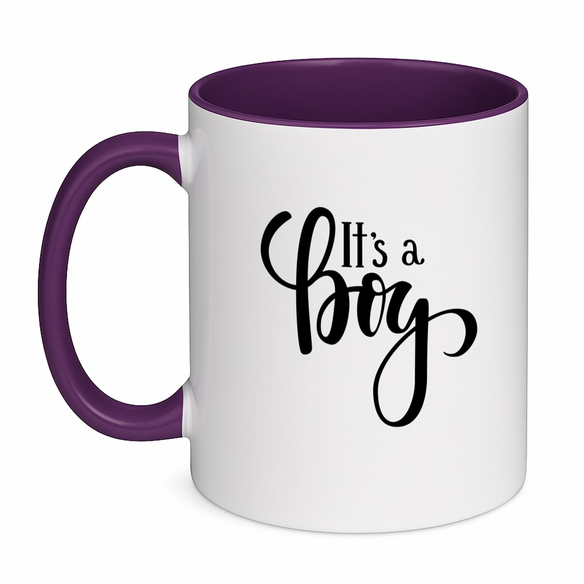 Hacebo® - It's a boy koffiebeker paars - It's a boy - baby's - thee mok - koffie beker - J - koffiemok - 350 ML inhoud