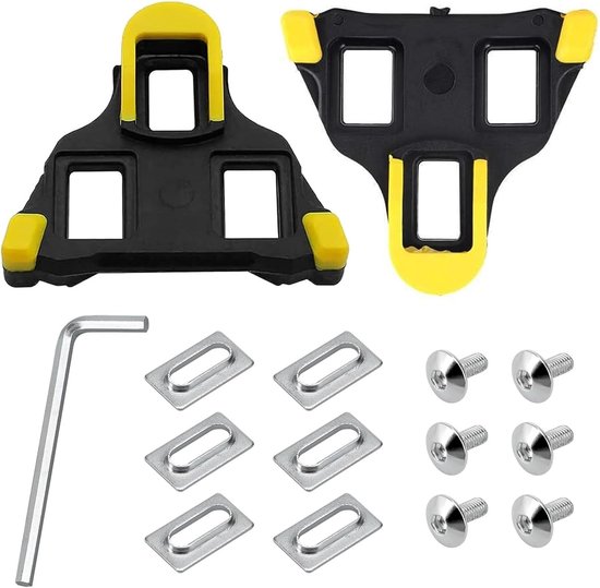 Foto: 2 pack van hoge kwaliteit spd cleats spd pedalen voor fietsschoenen compatibel met spd sl cleats duurzaam en antislip ideaal voor wegfietsen en fietsen in de binnenruimte geel
