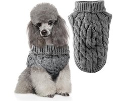 Gebreide huisdierentrui, coltrui, herfst- en winterkleding voor kleine en middelgrote honden, puppy's en katten (M)