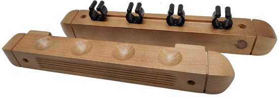 wand keu rek 4-keus vintage-oak voor pool-, biljart- & snookerkeu's