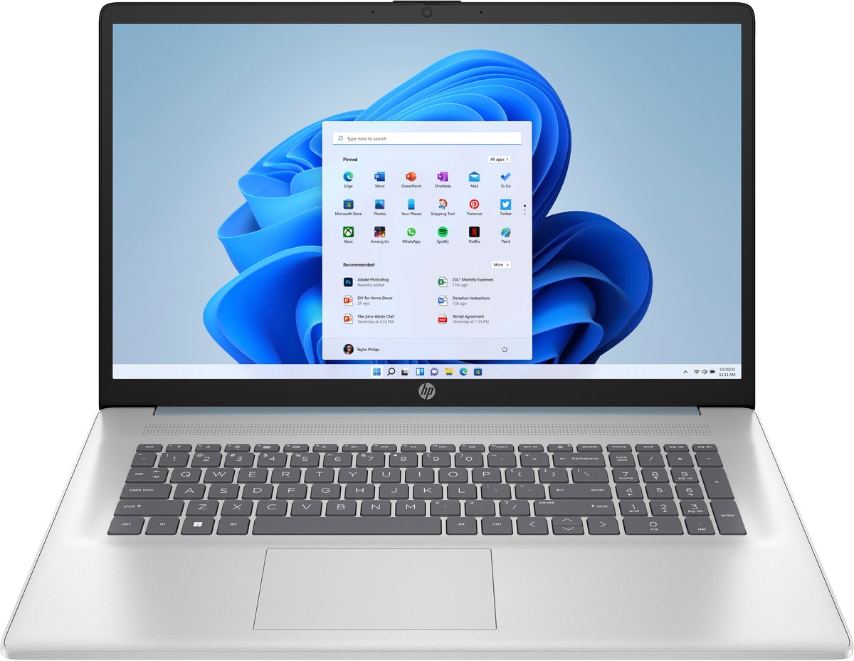 HP 17-cp3373nd AMD Ryzen™ 7 7730U Laptop 43,9 cm (17.3") Full HD 16 GB DDR4-SDRAM Wi-Fi 6 (802.11ax) Windows 11 Home Zilver