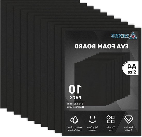 10Pcs 150mmX150mm (5.9x5.9) Black EVA High Density