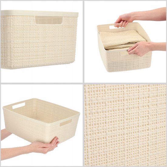 Panier Curver Jute M - 12L - Blanc Cassé
