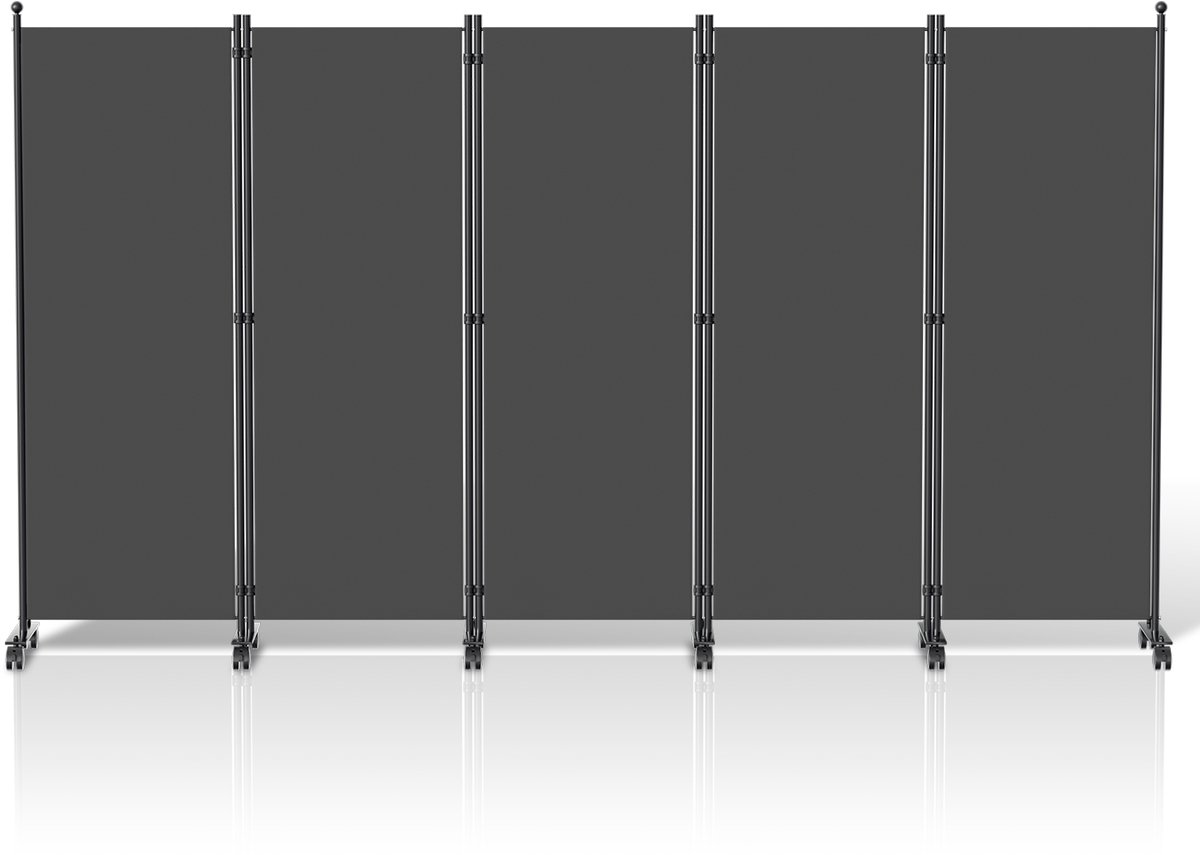 GIANTEX Ruimteverdeler, scheidingswand, inkijkbescherming, 3-delig, 260 x 183 cm, kamerscherm, inklapbaar, Spaanse wand, vrijstaand, opvouwbaar, van stof, ondoorzichtig, privébescherming