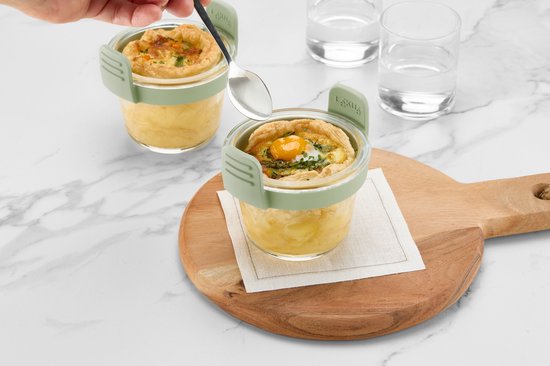Mini plat à four Lékué Airfryer ø 11 cm - Set de 4 - Glas - Transparent