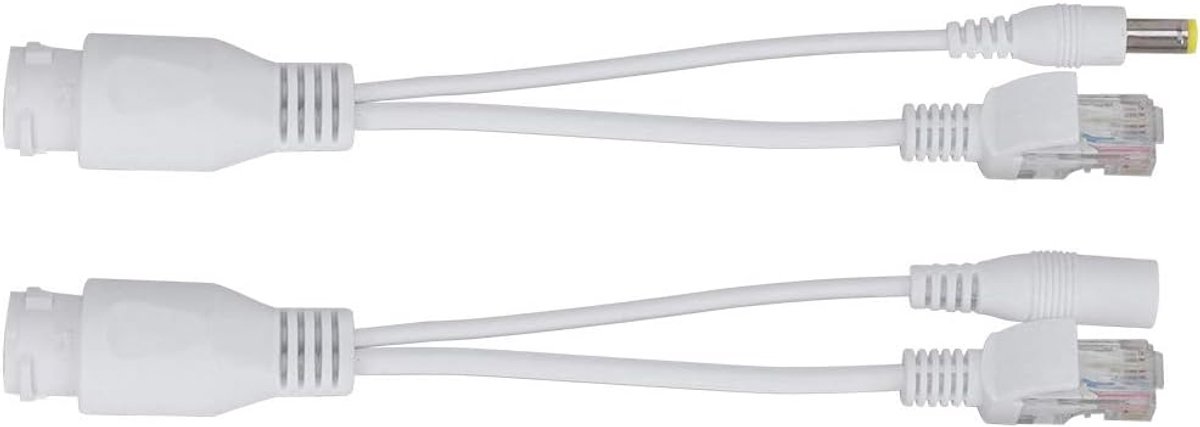 Image of 12V Power Over Ethernet Passive POE Splitter Injector Waterproof Zwart (Wit) met Kabel