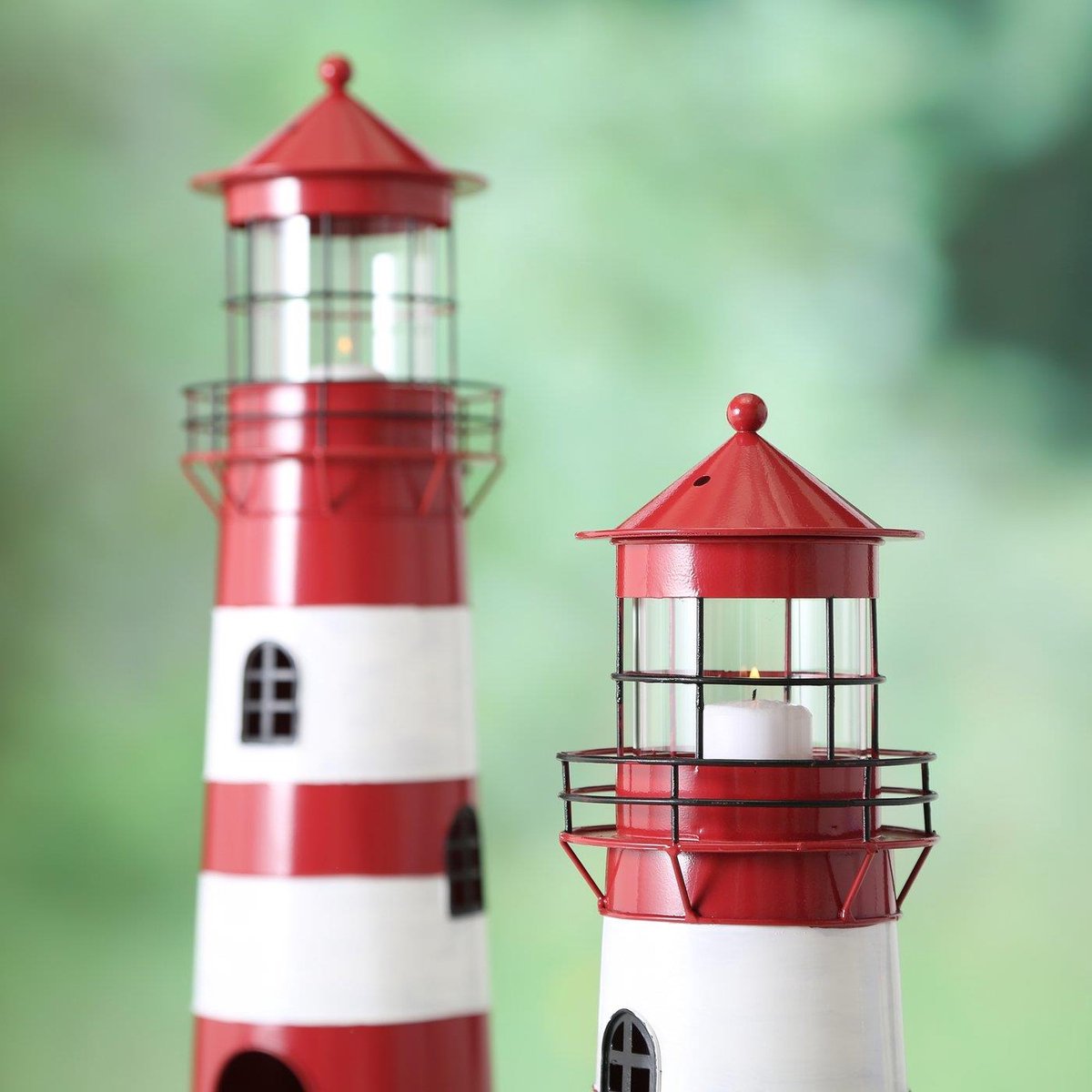 Lantaarn vuurtoren set 2-delig H42-64cm