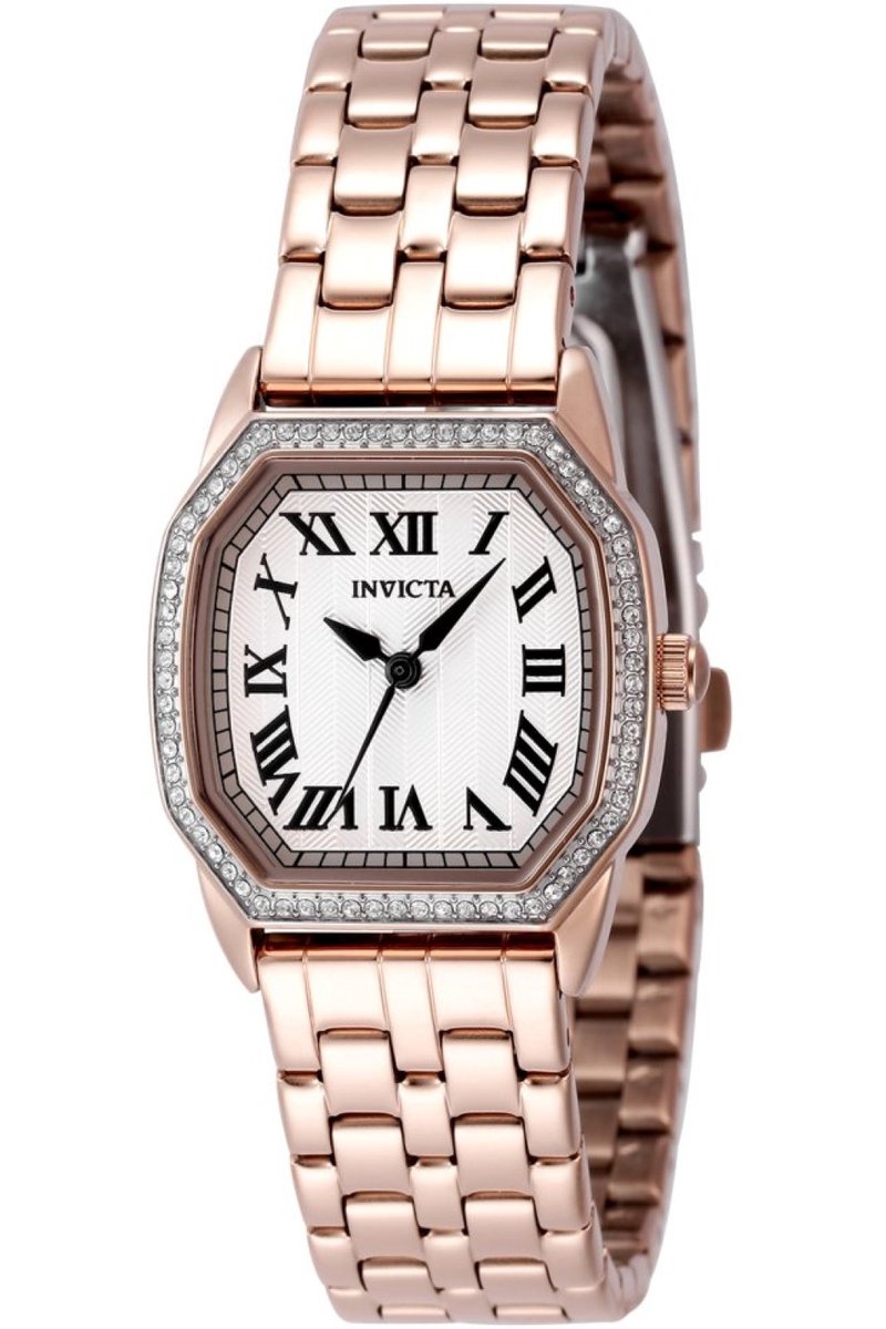 Invicta Wildflower 49039 Dames Horloge - Waterdicht - Analoog - Quartz Uurwerk - Roestvrij Staal met zilveren Wijzerplaat - 27mm