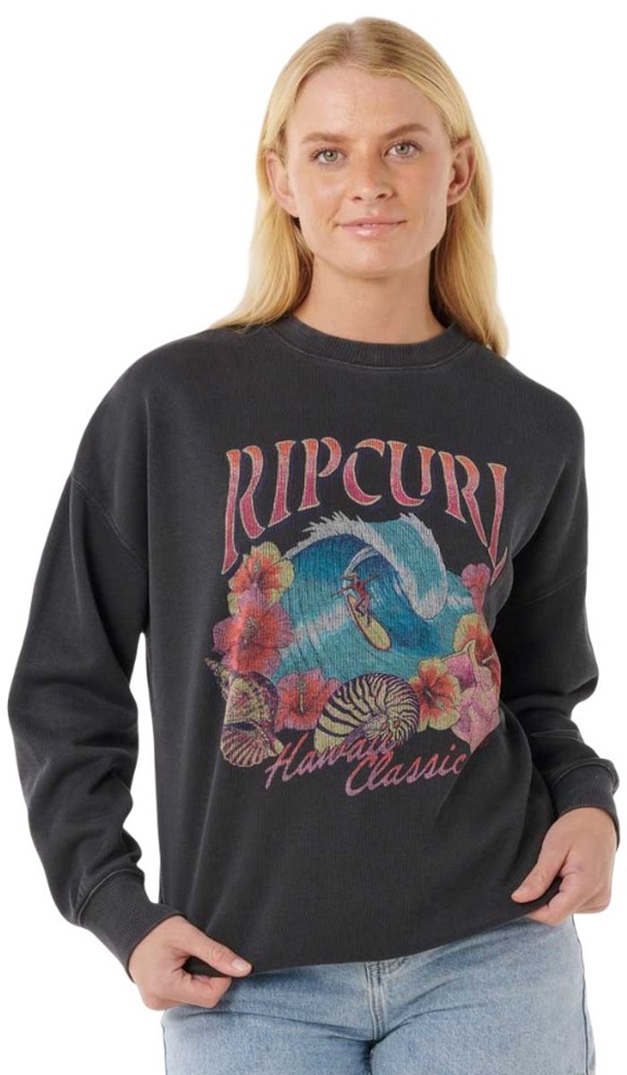 Rip Curl Summer Classic Heritage Crew Washed Zwart