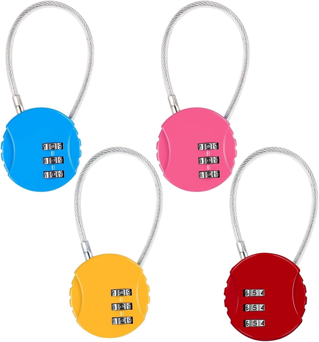 Luggage Locks - 4 Pcs Combination Padlocks - 3 Digit Resettable Code Locks - Suitcase Combination Locks voor Cupboards - Suitcases - Gym Lockers - Sports Safe - Travel Lock - Veiligheid - Reisaccessoires