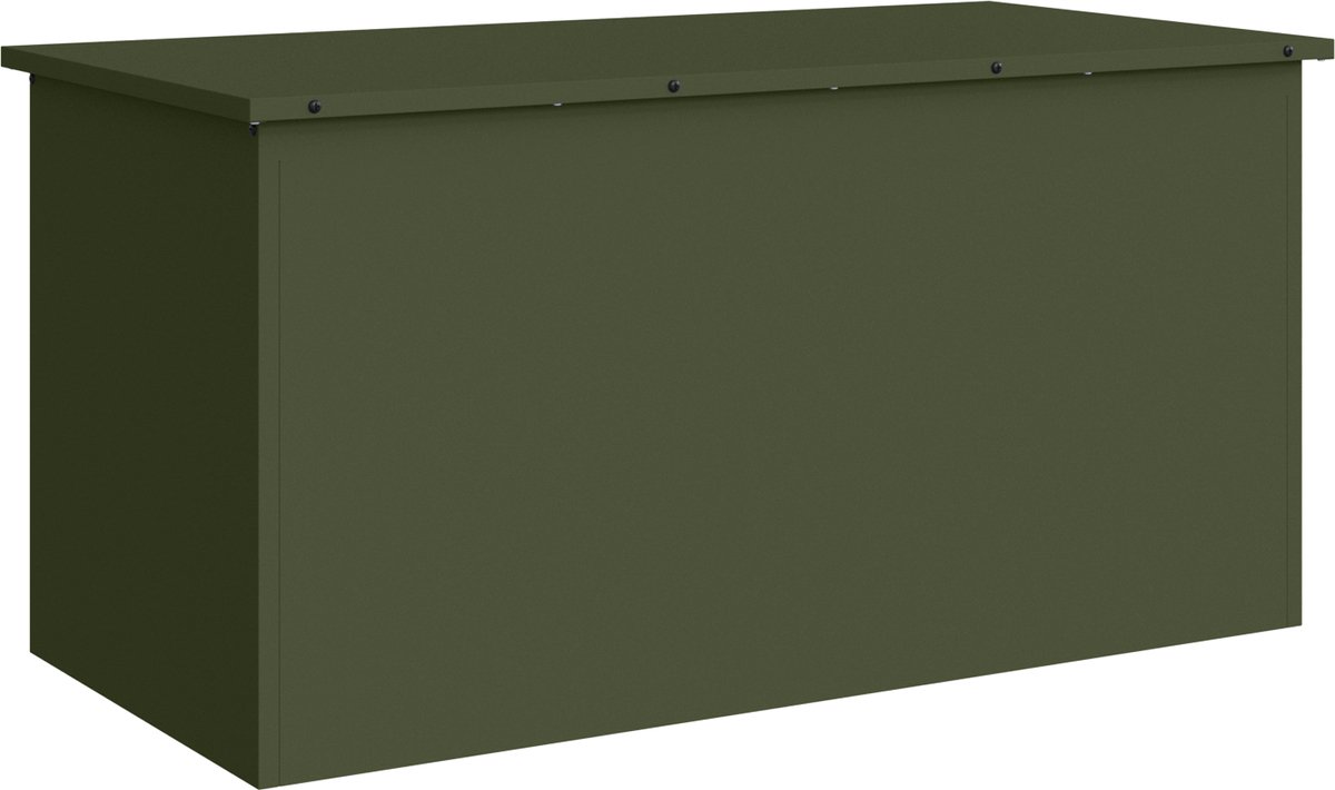 vidaXL - Buitopslagdoos - Olijf - Groen - 100 - x - 50,5 - x - 50 - cm - Staal