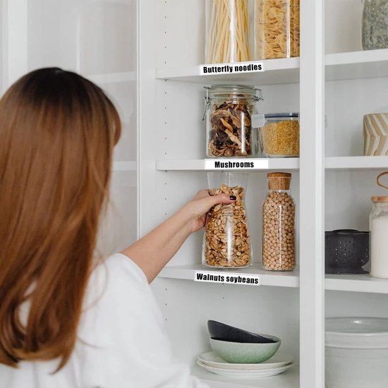 100 Stuks Label Houder Plank - Plastic Labelhouders voor Opbergbakken - Zelfklevend Aanbrengen op Planken - Dossiers - Lades - Kasten - Kantoor en Decoratieve Benodigdheden van Merkloos	 — afbeelding 5