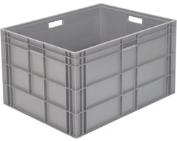 Euronorm stapelbak - Povag - 800x600 mm - 450 mm hoog - Grijs - Kunststof palletbox - MKP.502.01